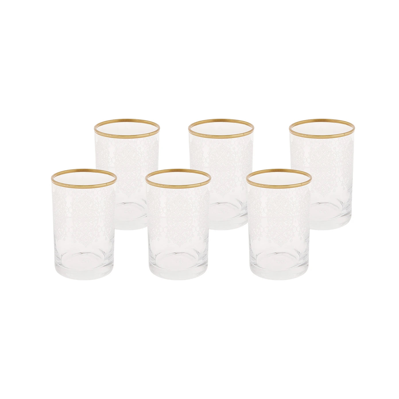 KARACA NIHAL 6-Piece Coffee Side Glass Set – Gold KARACA NIHAL 6-Piece Coffee Side Glass Set – Gold
