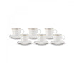 Karaca Torba 6-Person Coffee Cup Set, 90ml, White