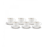 Karaca Torba 6-Person Coffee Cup Set, 90ml, White