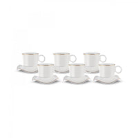Karaca Torba 6-Person Coffee Cup Set, 90ml, White