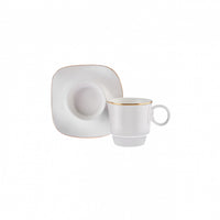 Karaca Torba 6-Person Coffee Cup Set, 90ml, White
