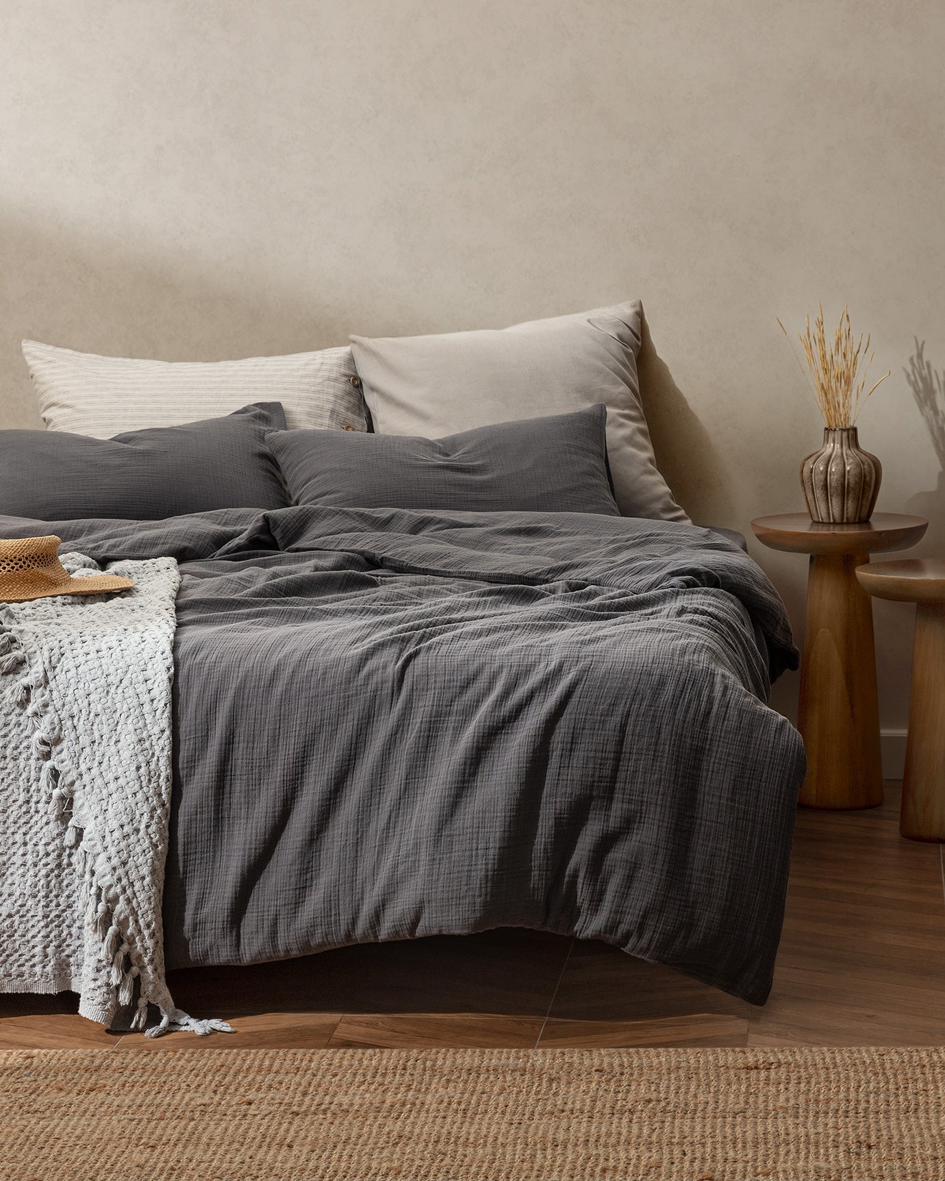 Marla Muslin Superking Size Duvet Cover Set - Fitted - Madame Coco JO