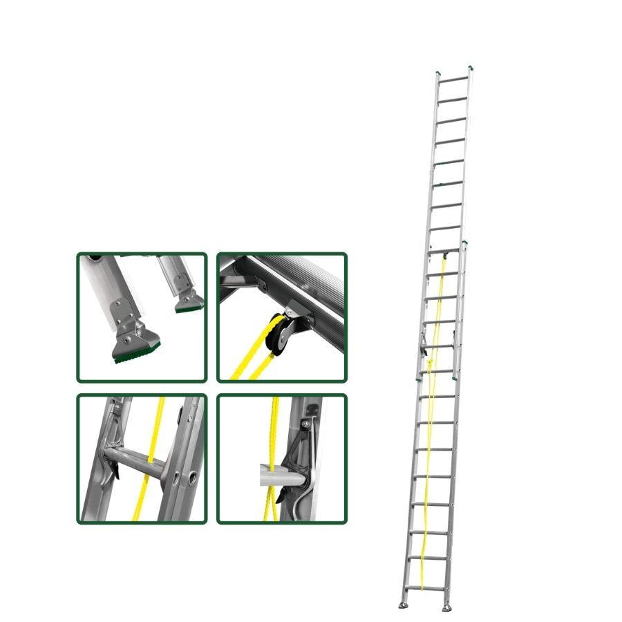 Jadever 7.5m 2-Section Extension Ladder Durable & Safe