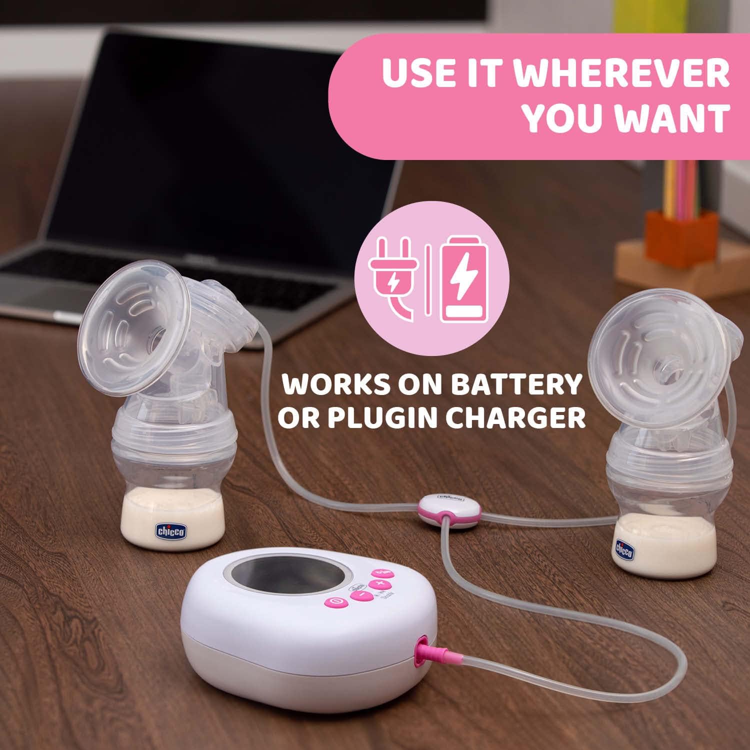 Chicco Double Electric Breast Pump Fast & Comfortable Chicco Double Electric Breast Pump Fast & Comfortable