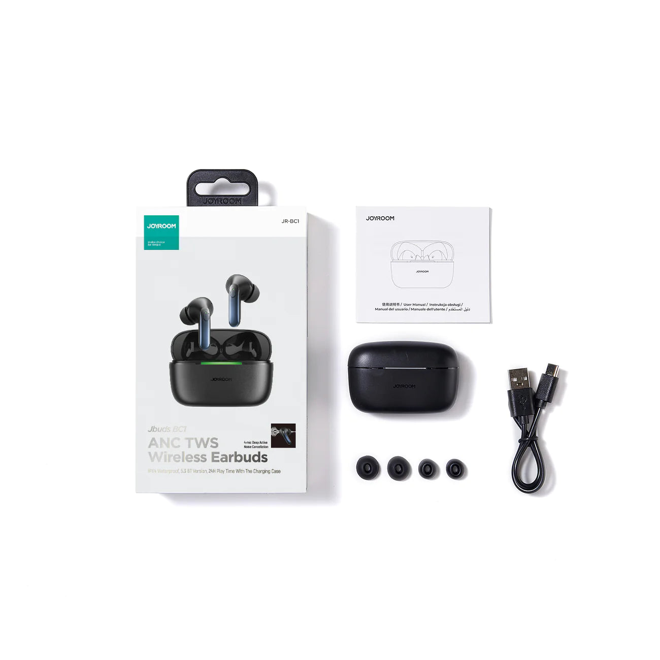 Joyroom Jbuds Series True Wireless ANC Earbuds - Black Joyroom Jbuds Series True Wireless ANC Earbuds - Black