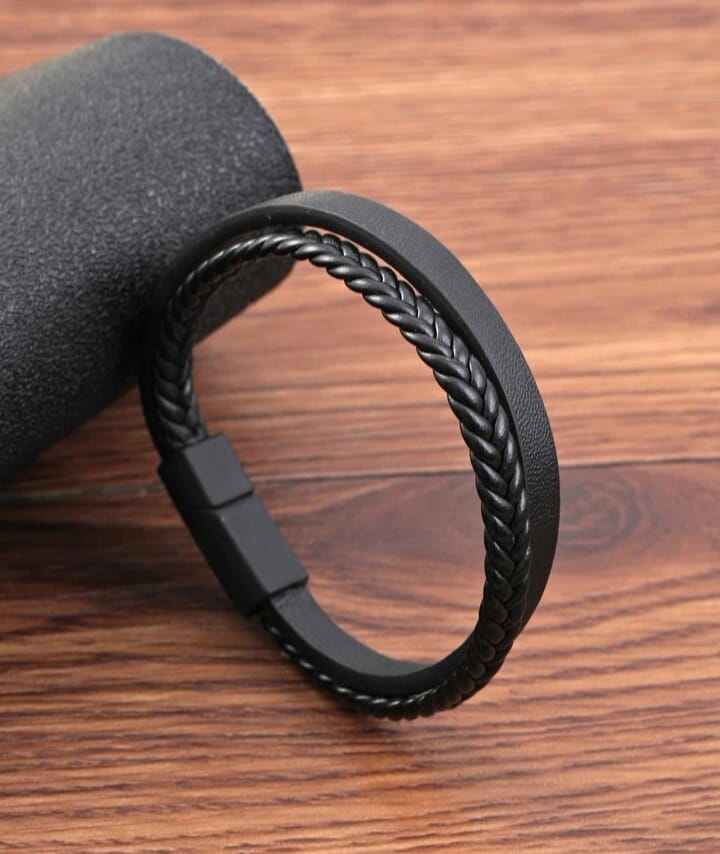 Fashionable And Popular Men Braided Detail Bracelet PU For Jewelry Gift And For A Stylish Look