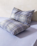 Madame Coco Fayanna Double Size Bed Sheet Set – Blue & Khaki