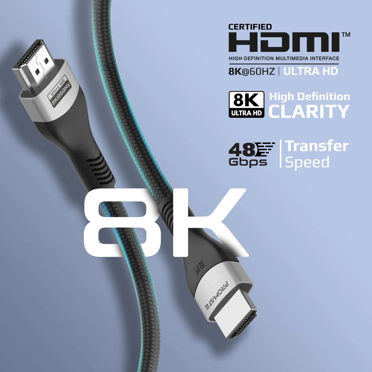Promate PrimeLink8K-300 Certified Ultra-High-Speed 8K@60Hz HDMI® Cable - 3m