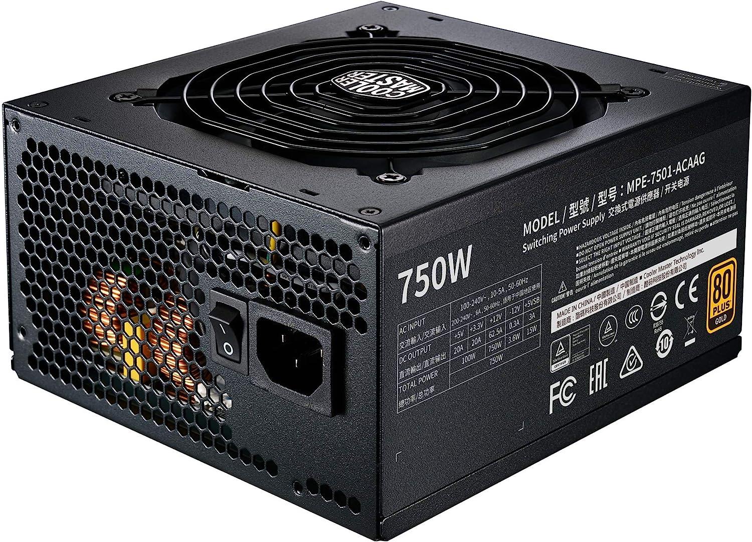 مزود الطاقة Cooler Master MWE750 V2 Full Modular المعتمد من 80+ Gold بقوة 750 واط 