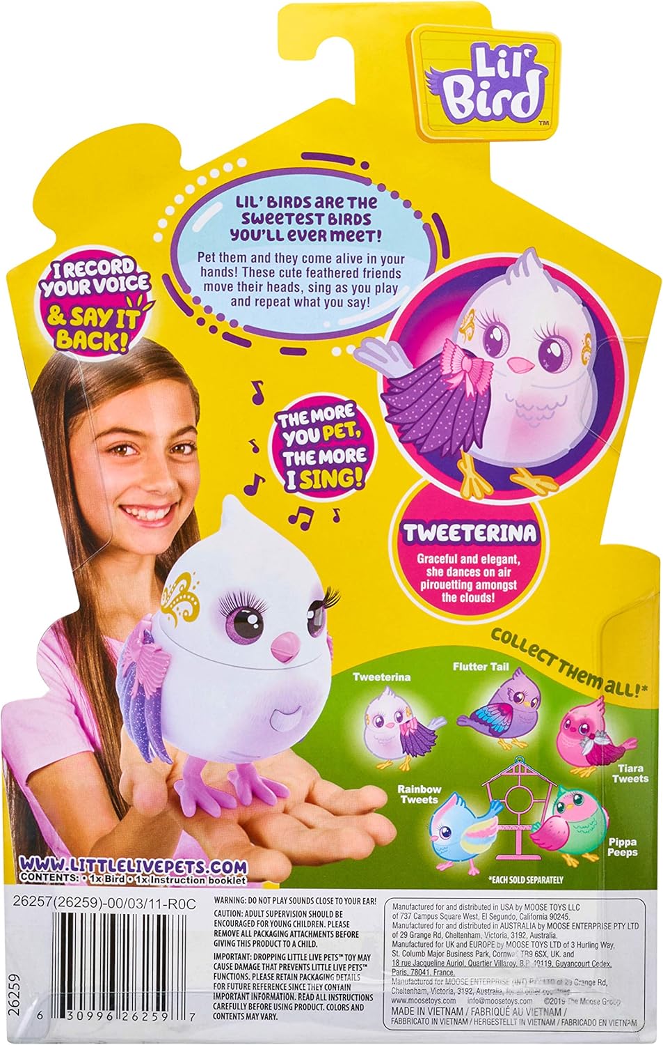 Moose Lil' Bird Tweeterina – Little Live Pets | Dancing & Talking Bird Moose Lil' Bird Tweeterina – Little Live Pets | Dancing & Talking Bird