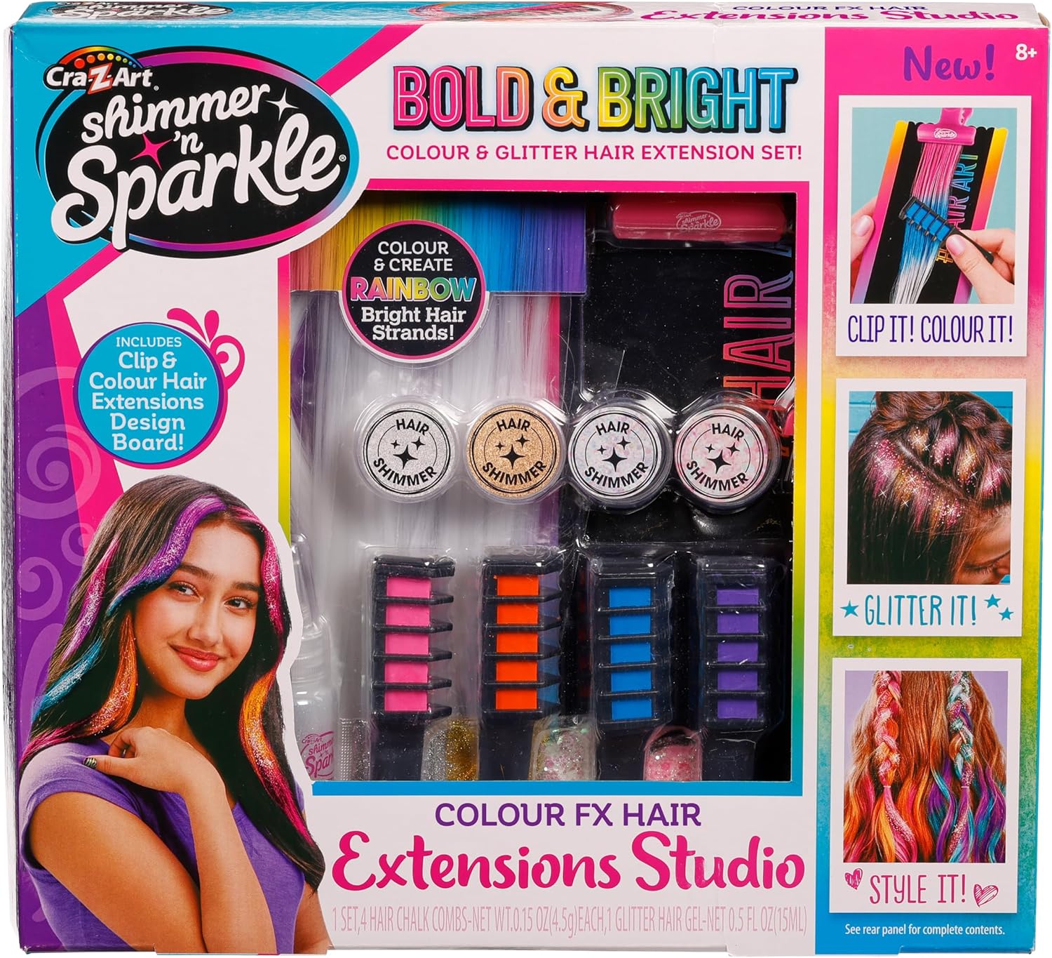 استوديو تمديدات الشعر Shimmer N Sparkle Colour FX للأطفال استوديو تمديدات الشعر Shimmer N Sparkle Colour FX للأطفال