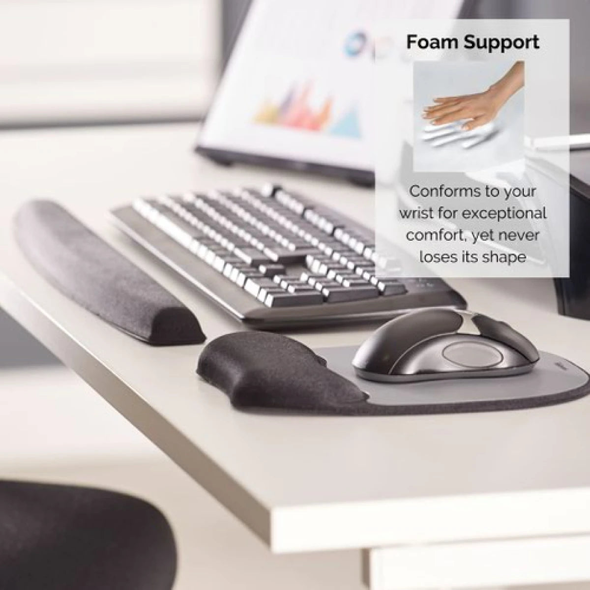 Fellowes Memory Foam Mousepad Wrist Support