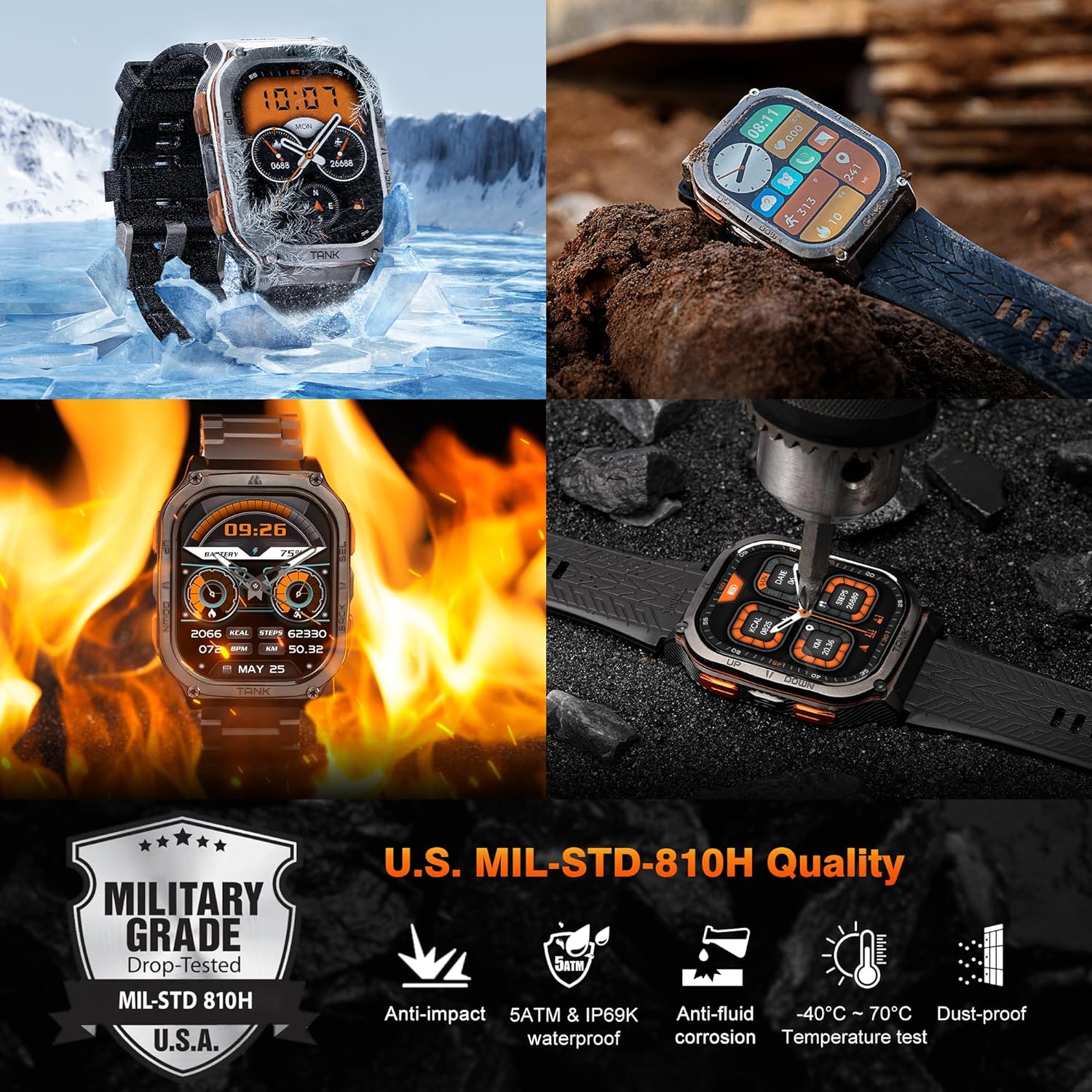 KOSPET Tank M3 Ultra Smart Watch 60 Day Battery GPS Waterproof