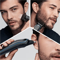 Braun: 9-in-1 Men's Grooming Kit ,Beard Trimmer, Hair Clippers, Ear & Nose Trimmer - Black/Blue