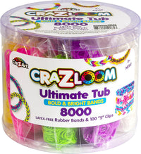 حوض Cra-Z-Loom Ultimate: 8000 شريط مطاطي و100 مشبك S
