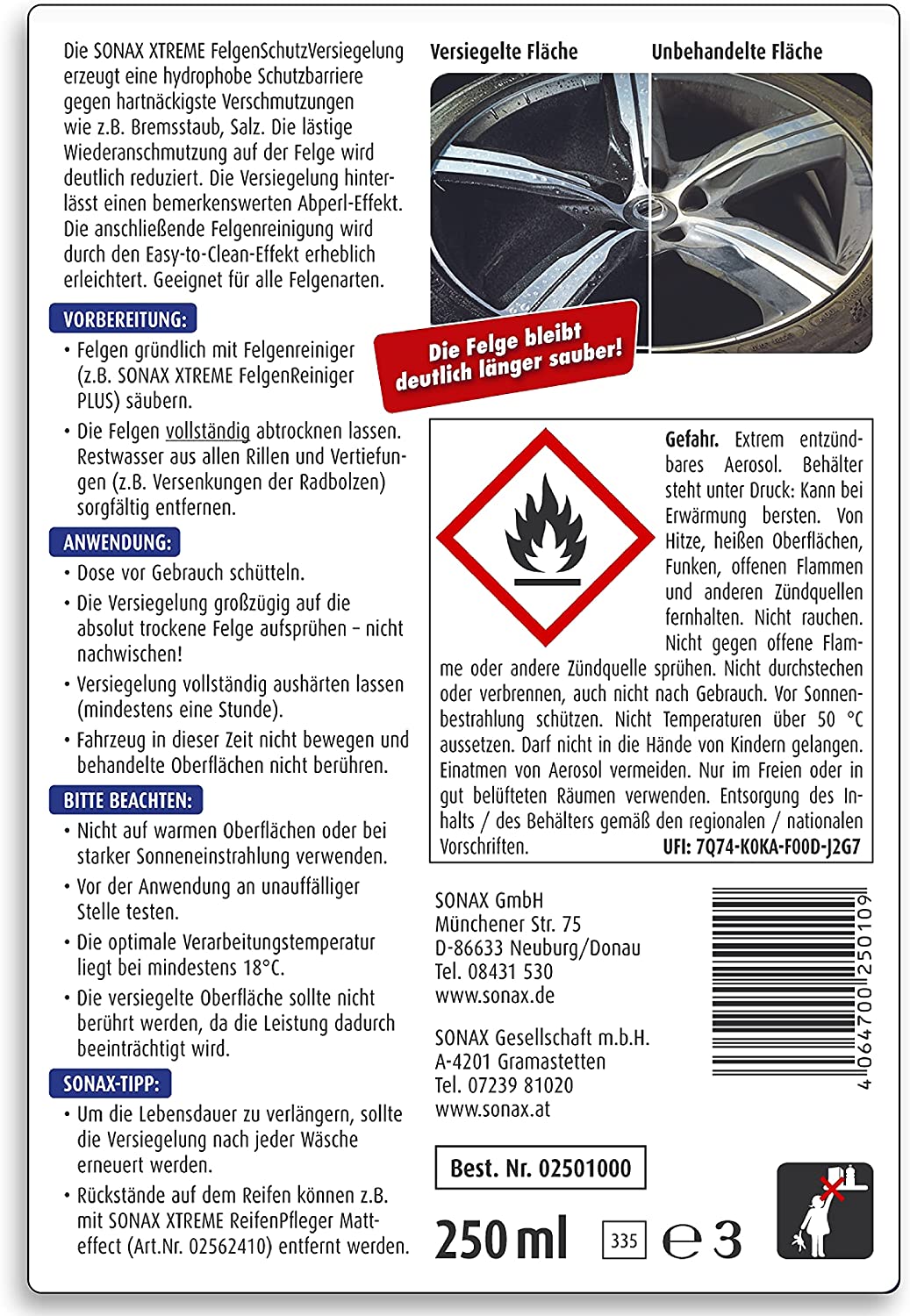 SONAX Xtreme rim protection seal (250 ml) forms an effective protection