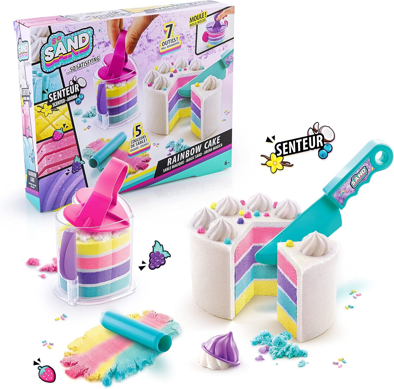 So Sand DIY Magic Sand Kit - Colorful Rainbow Cake Fun