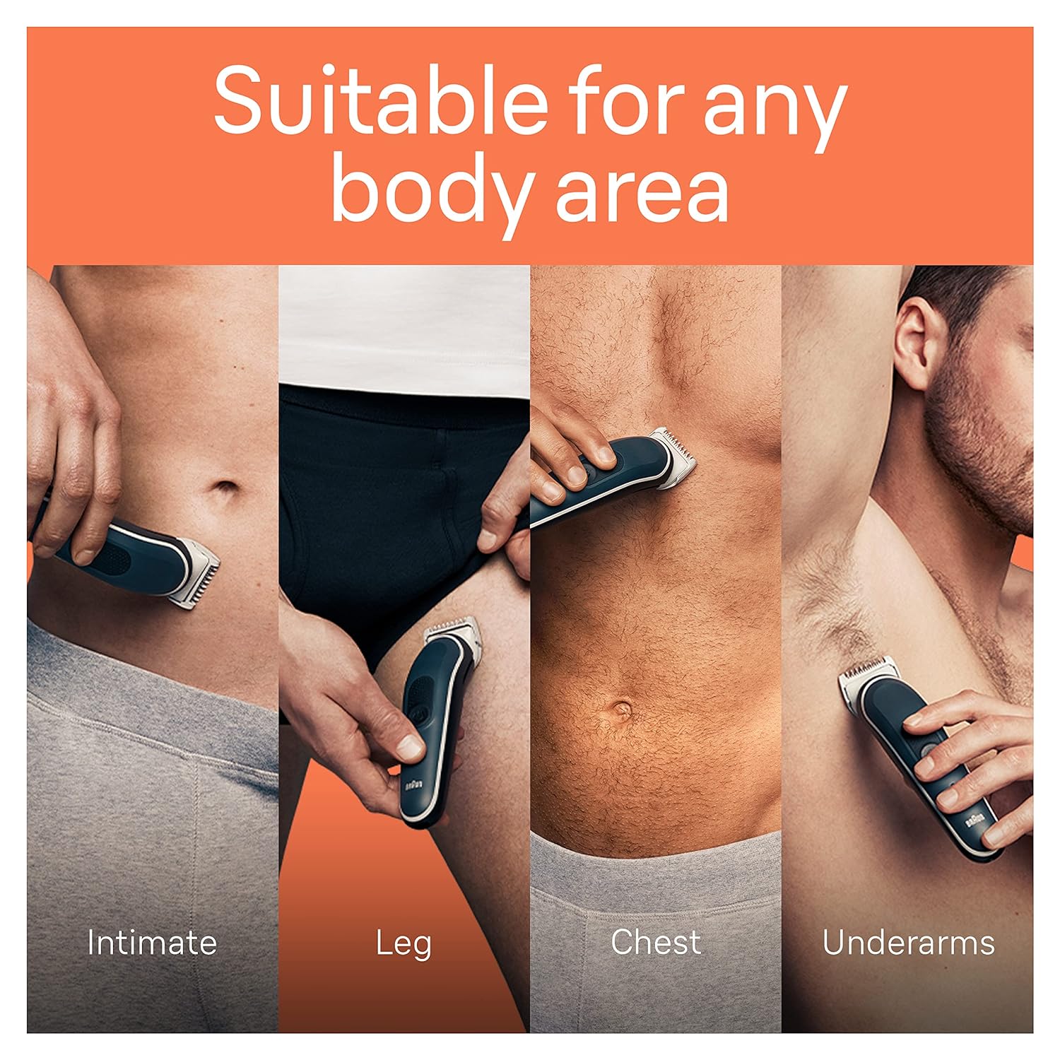 ماكينة حلاقة الجسم Braun Body Groomer Series 5: ماكينة حلاقة للرجال لحلاقة لطيفة ونظيفة ومقاومة للماء - باللون الأسود