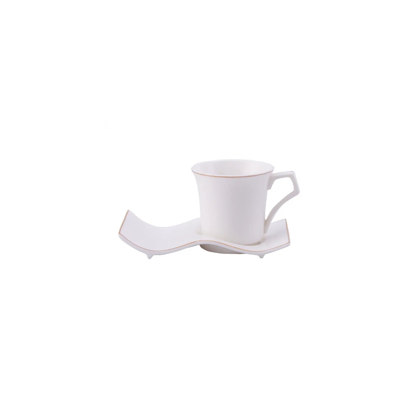 Karaca Laura 12-Piece Bone China Coffee Set – Gold White Karaca Laura 12-Piece Bone China Coffee Set – Gold White
