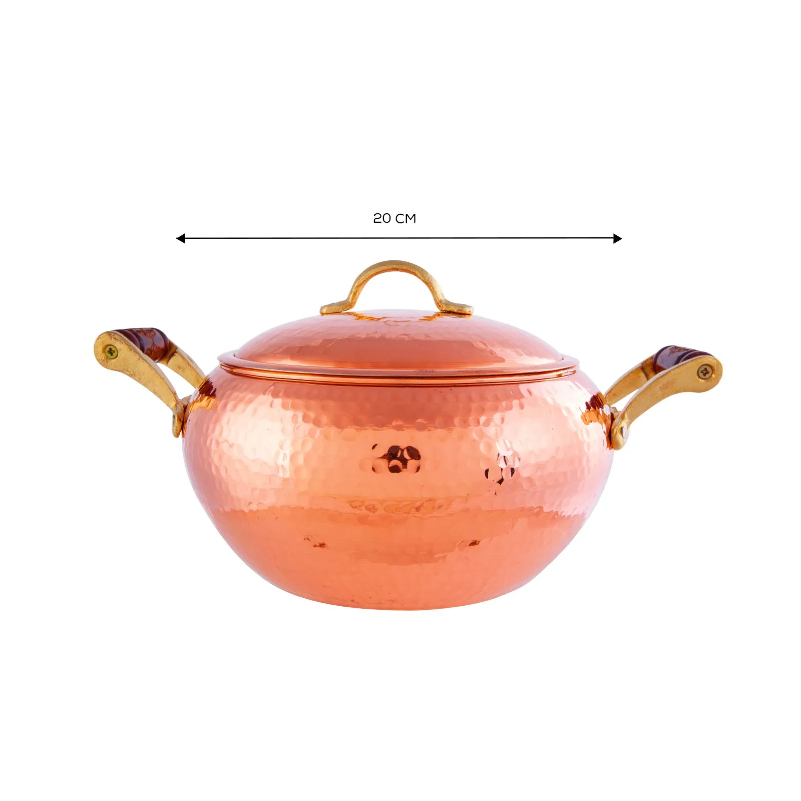 KARACA Mesopotamia Copper Shallow Casserole with Lid, 20cm KARACA Mesopotamia Copper Shallow Casserole with Lid, 20cm