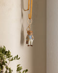 Madame Coco Bonny Bear Keyring | Cute Beige & Blue Teddy Bear Keychain