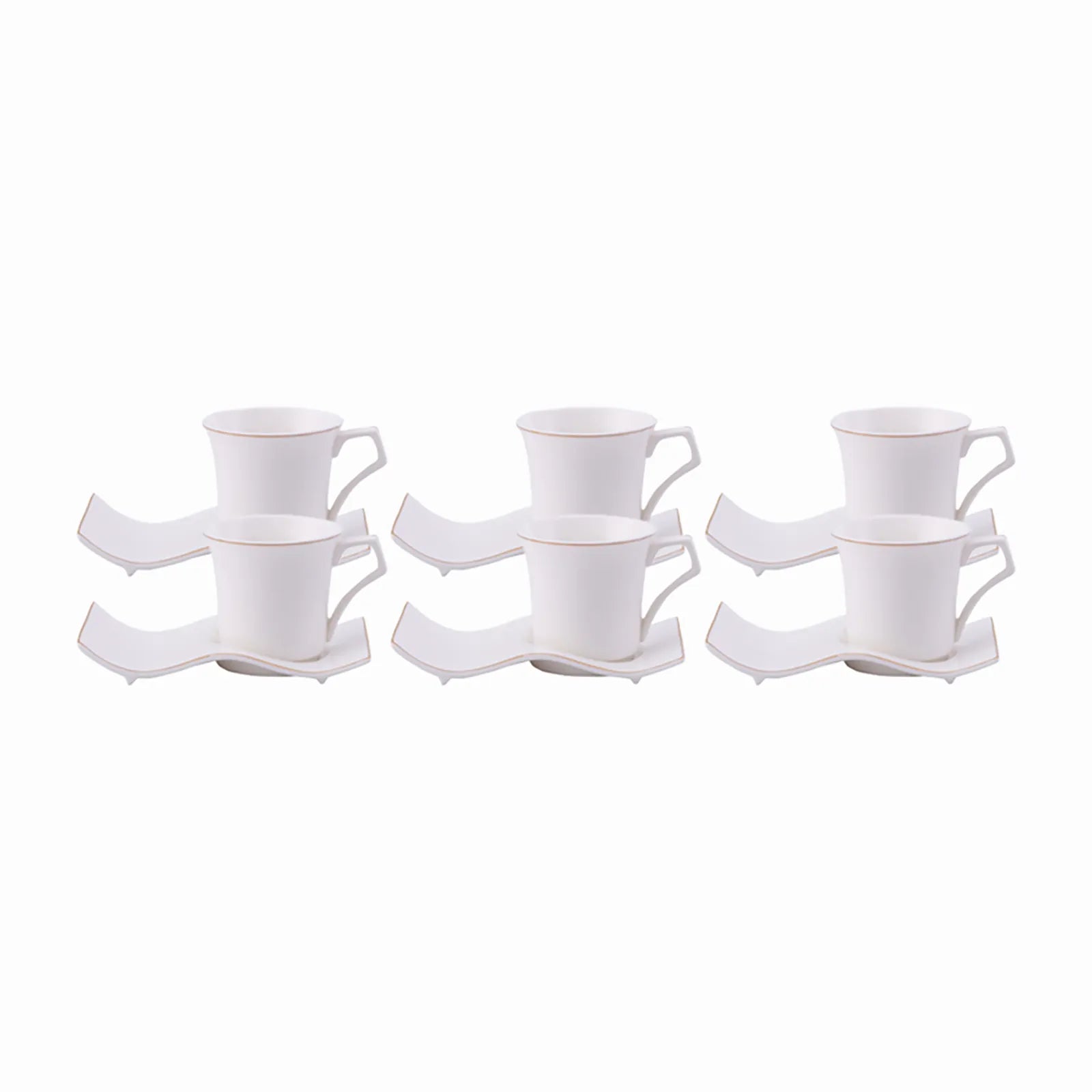 Karaca Laura 12-Piece Bone China Coffee Set – Gold White Karaca Laura 12-Piece Bone China Coffee Set – Gold White