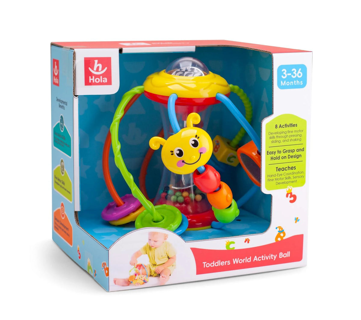 Hola Toddlers World Activity Ball - Fine Motor Skills Development Toy Hola Toddlers World Activity Ball - Fine Motor Skills Development Toy
