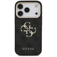 جراب GUESS MagSafe 4G من الجلد الصناعي لهاتف لايفون 17 برو - أسود