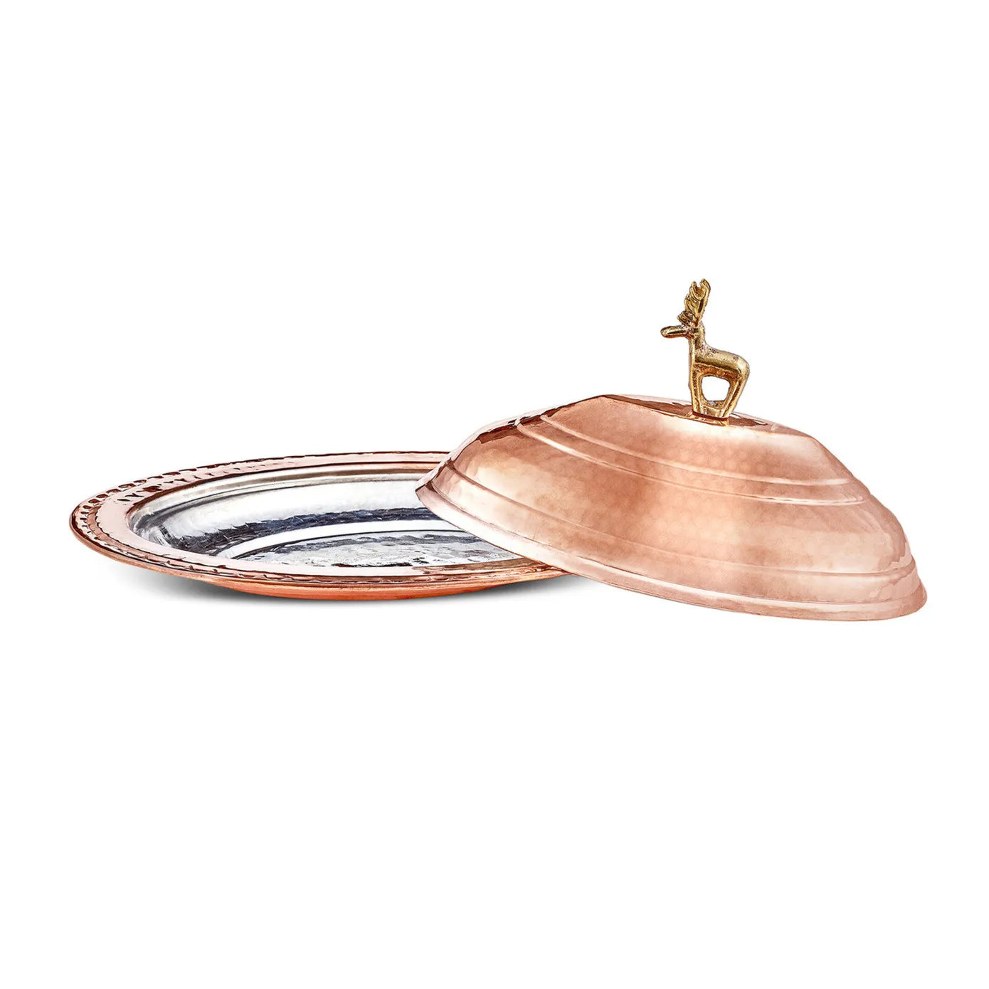 Alacahöyük Copper Platter with Dome, 25cm – Elegant Style Alacahöyük Copper Platter with Dome, 25cm – Elegant Style