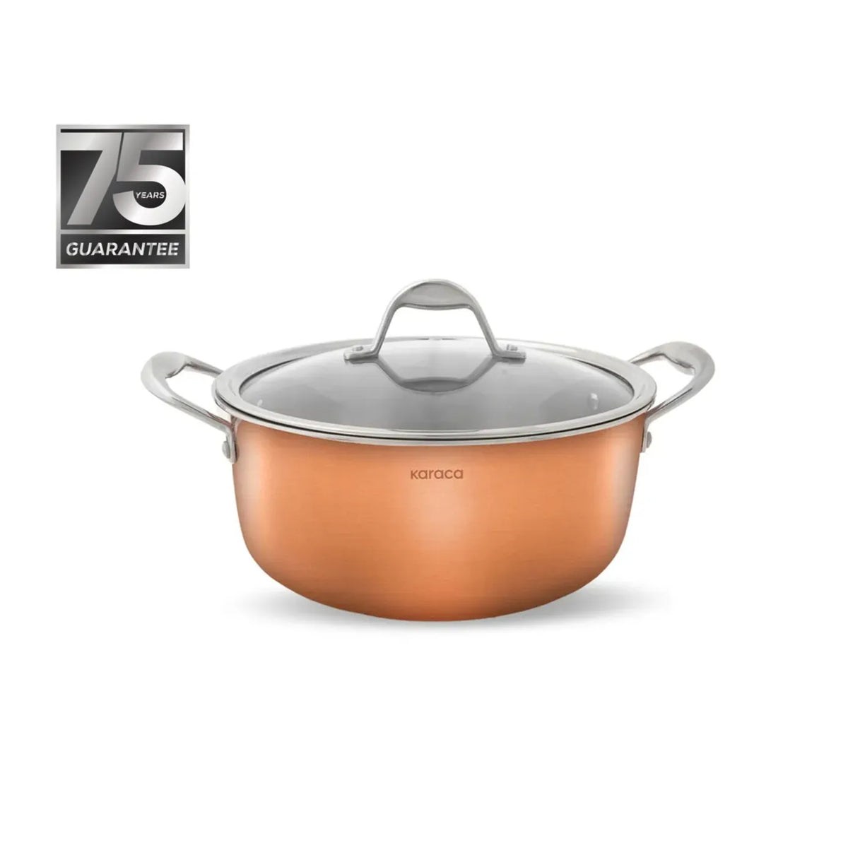 KARACA 3Ply PowerSteel Copper Stockpot with Lid, 2.6L KARACA 3Ply PowerSteel Copper Stockpot with Lid, 2.6L