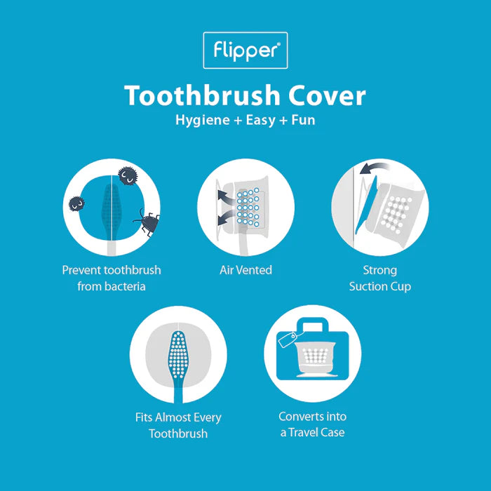 غطاء فرشاة Flipper للأطفال مع حامل شفط - تصميم أسد