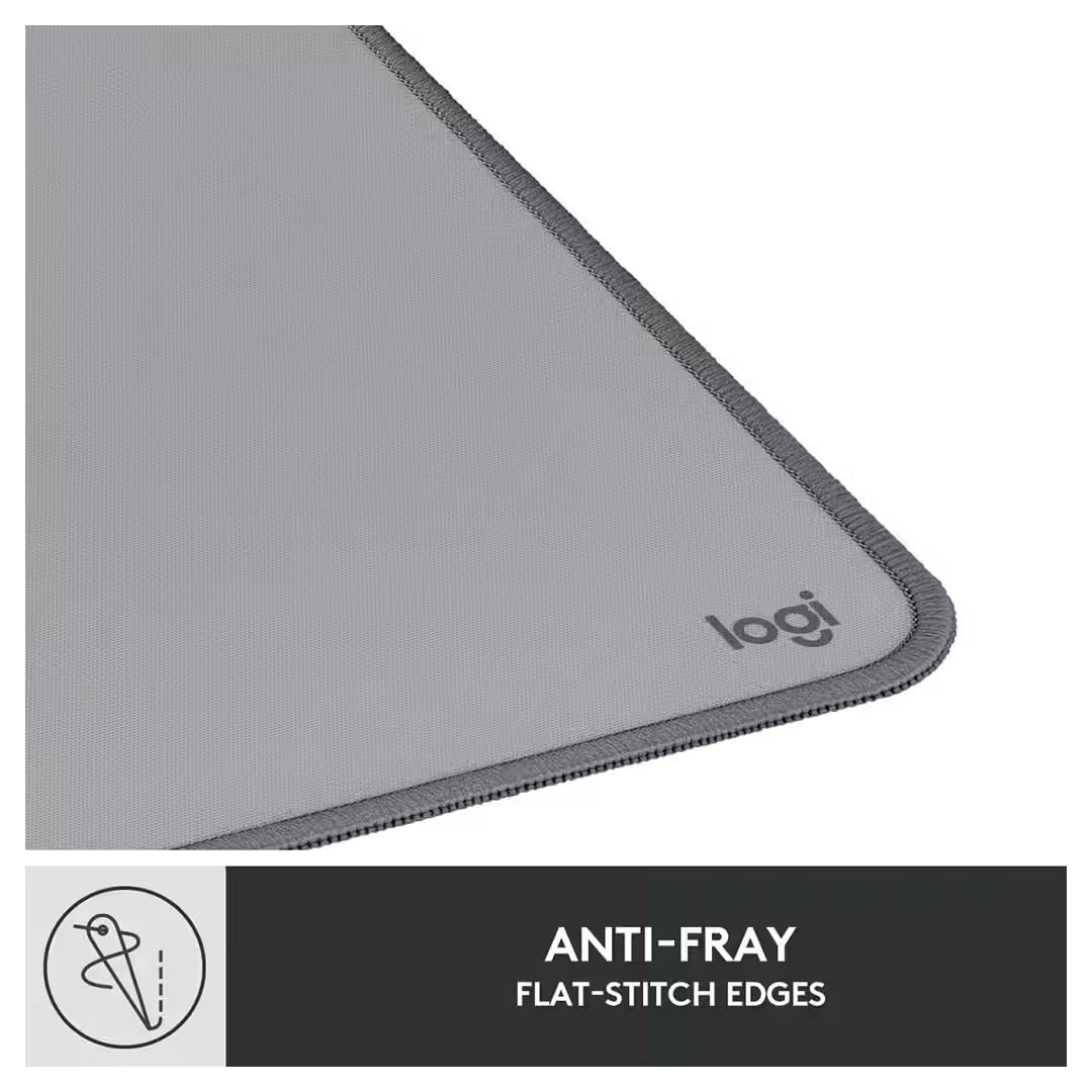 Logitech Studio Series Desk Mat – Spill-Resistant, Anti-Slip Extended Mouse Pad | Mid Grey