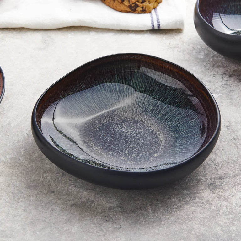 KARACA Black Galactic Pasta Bowl 21 cm – Elegant Glaze KARACA Black Galactic Pasta Bowl 21 cm – Elegant Glaze