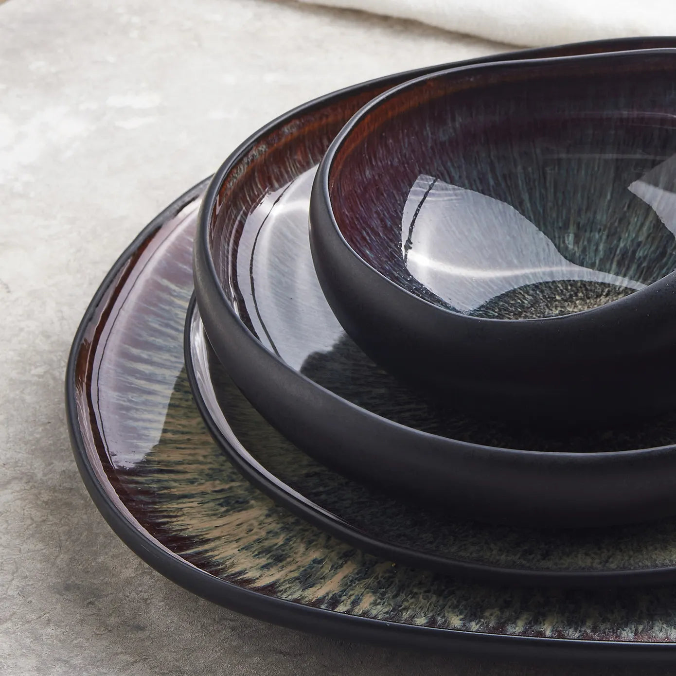 Galactic Reactive Glaze Side Plate 21.5 cm – Black Multi Galactic Reactive Glaze Side Plate 21.5 cm – Black Multi