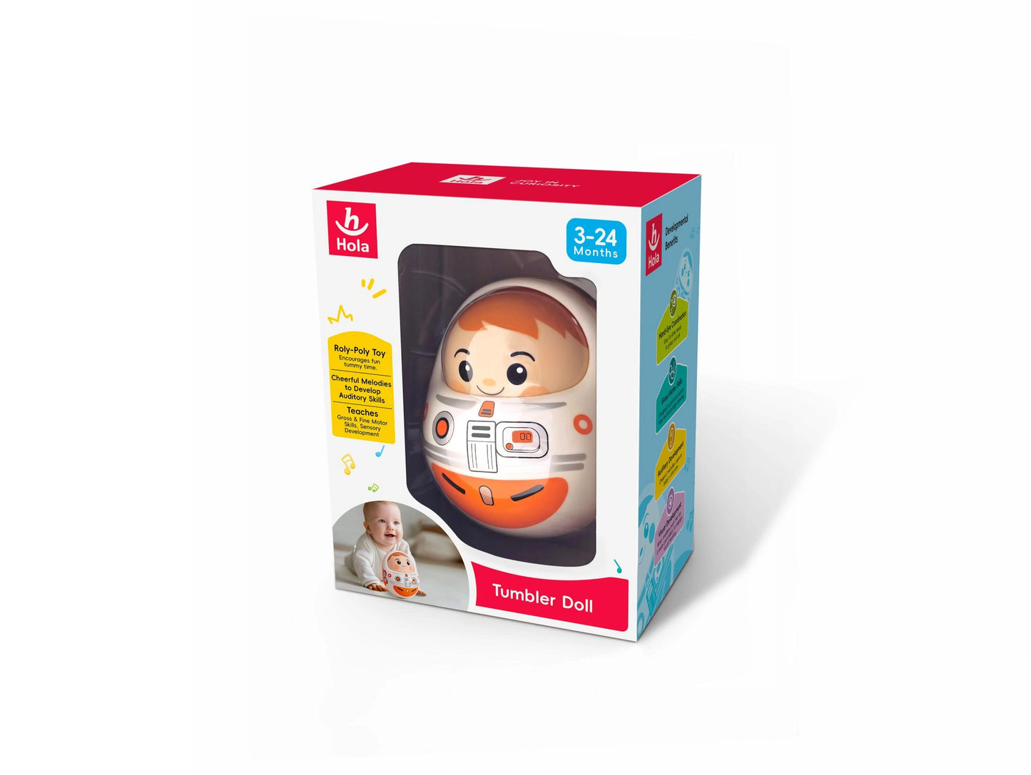Hola Tumbler Doll - Roly-Poly Baby Toy, 3M+