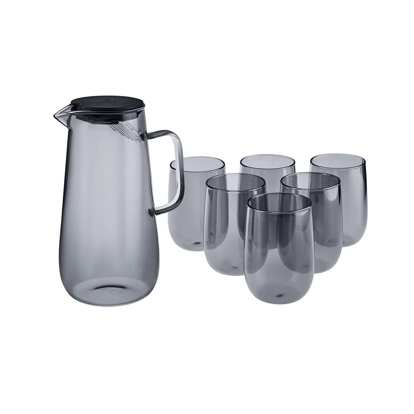 Karaca Parma 7-Piece Carafe & Glass Set, Blue – Elegant Serving Karaca Parma 7-Piece Carafe & Glass Set, Blue – Elegant Serving