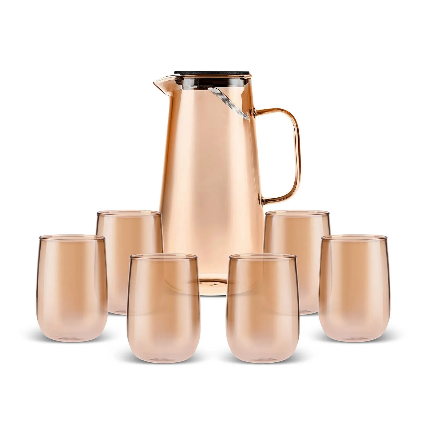 Karaca Parma 7-Piece Pitcher & Tumbler Set, Amber – Elegant Serve Karaca Parma 7-Piece Pitcher & Tumbler Set, Amber – Elegant Serve