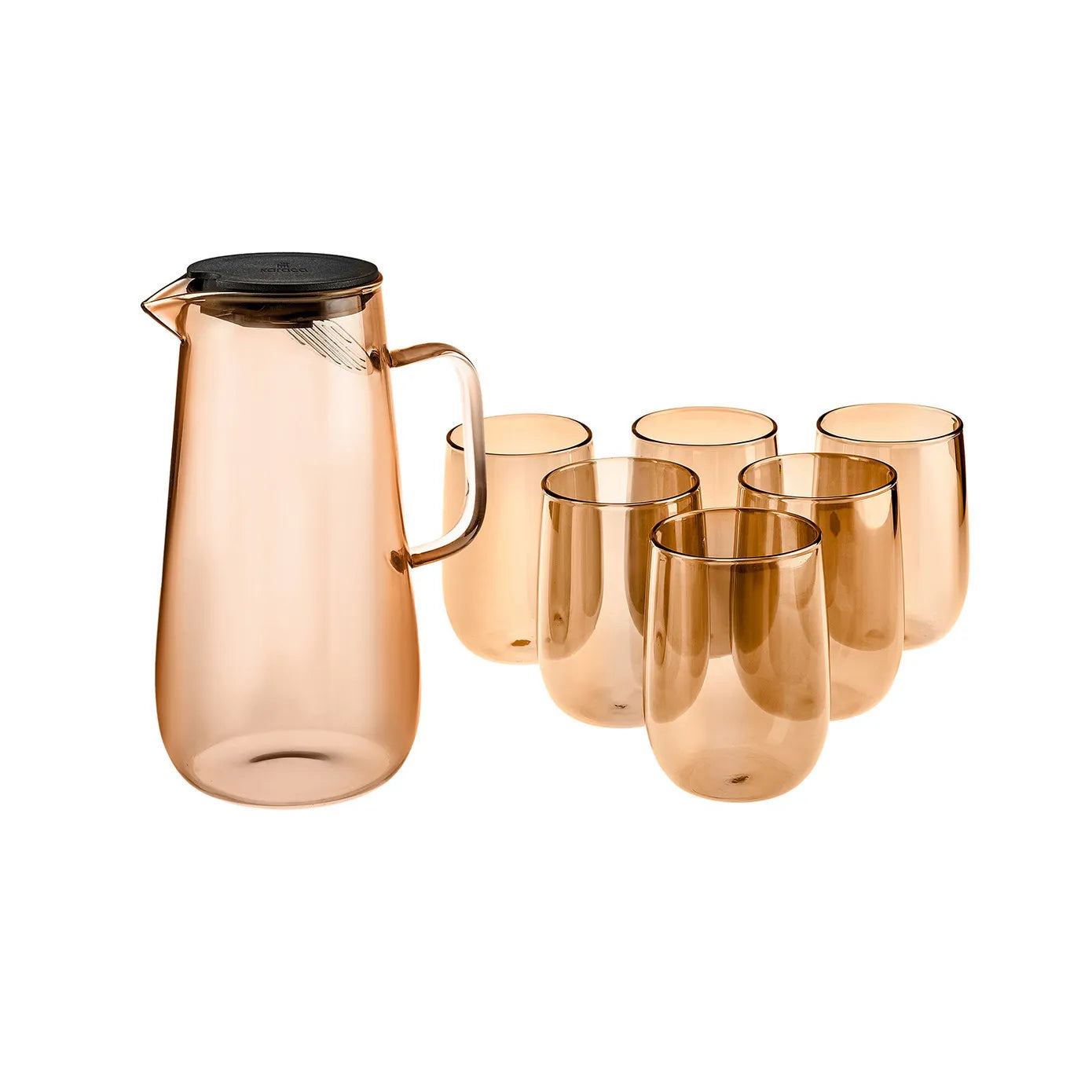 Karaca Parma 7-Piece Pitcher & Tumbler Set, Amber – Elegant Serve Karaca Parma 7-Piece Pitcher & Tumbler Set, Amber – Elegant Serve