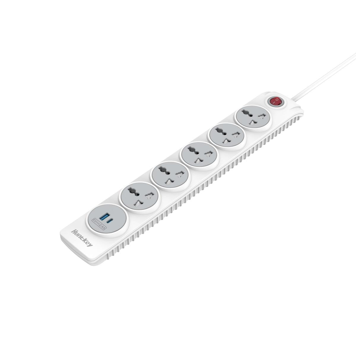 Huntkey Power Strip 5 Outlets 2 USB 3m Cable