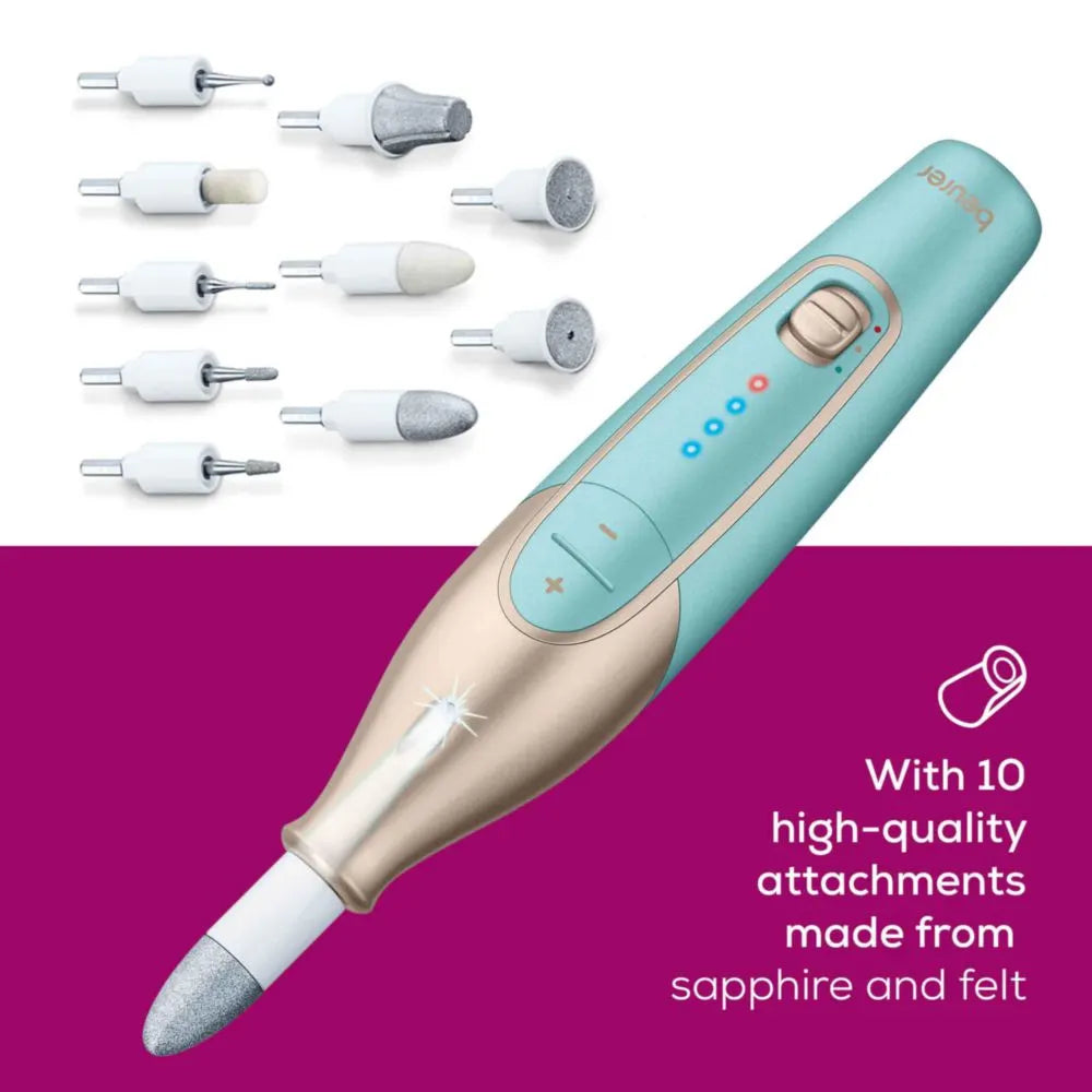طقم مانيكير وباديكير لاسلكي احترافي من بيورير 14 قطعة