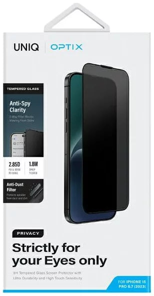 UNIQ OPTIX Privacy Glass for iPhone 15 pro max 6.7 (2023) UNIQ OPTIX Privacy Glass for iPhone 15 pro max 6.7 (2023)