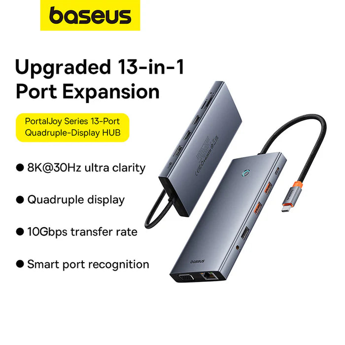 Baseus PortalJoy Series 13-Port HUB Space Grey Baseus PortalJoy Series 13-Port HUB Space Grey