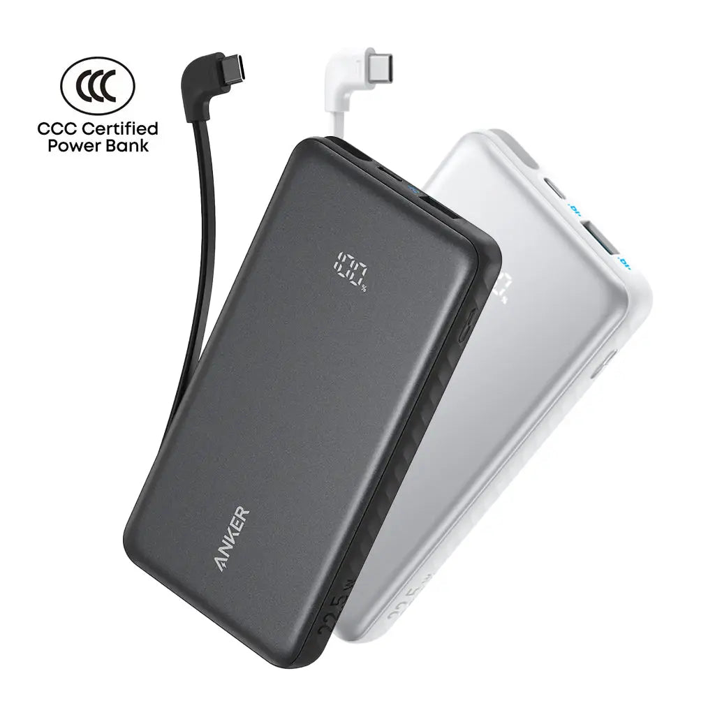 Anker A110D Zolo Power Bank 10000mAh Black White - Angled