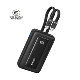 Anker Zolo Power Bank (10K, 35W, Built-In Dual USB-C Cables Black