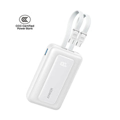 Anker Zolo Power Bank (20K, 45W, Built-In Dual USB-C Cables ) White