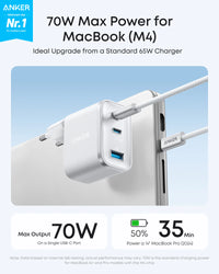 Anker Nano Charger (70W, 3 Ports) – Ultra-Compact | MacBook Fast Charging