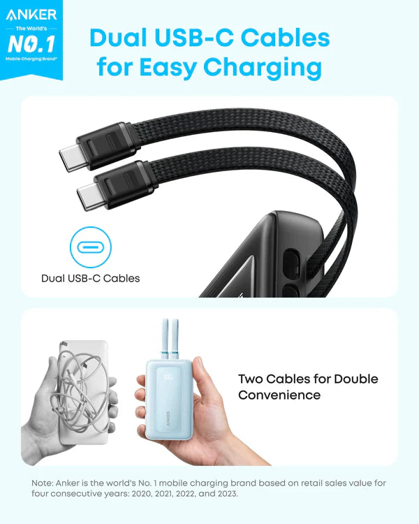 Anker Zolo 10K Power Bank 35W with Dual Built-in USB-C