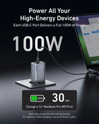 شاحن Anker Prime 100 واط GaN – 3 منافذ شحن سريع