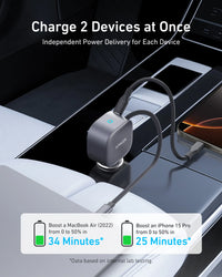 Anker Nano 75W - Fast Car Charger with Retractable Cable