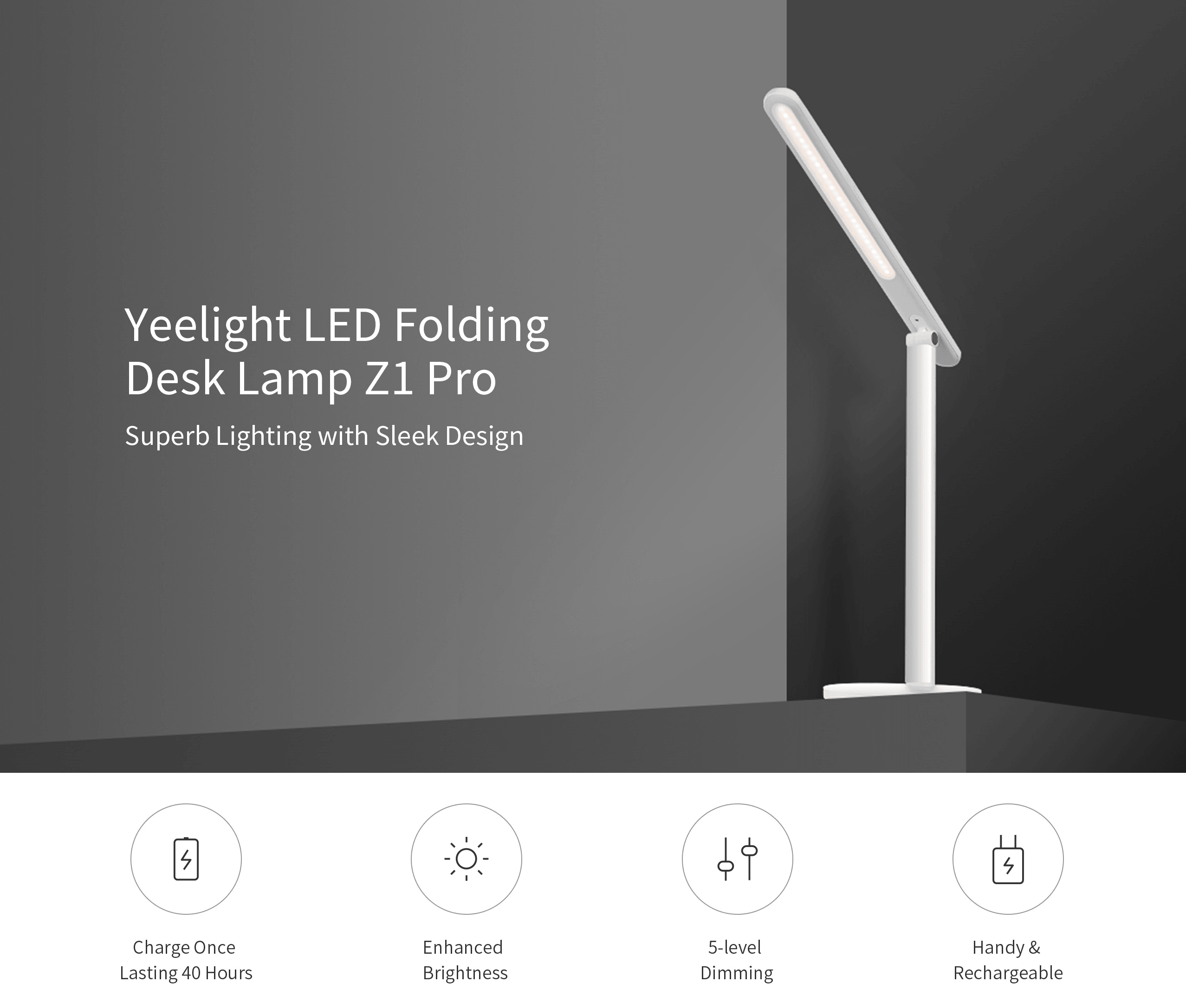 من ييلايت Z1 Pro قابل للطي LED مصباح مكتبي